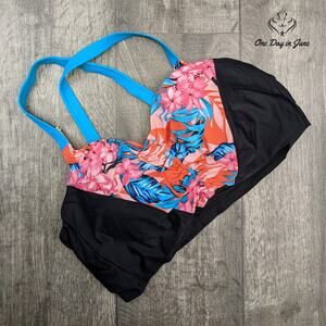 Xhilaration Floral Bikini Top Size XL